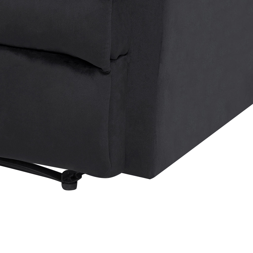 Sedia reclinabile Rivestimento in velluto Nero Push-Back Schienale e poggiapiedi regolabili manualmente Poltrona dal design retrò