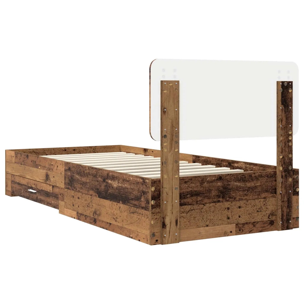 Struttura del letto-Giroletto Legno vecchio 90 x 200 cm Legno multistrato 241113