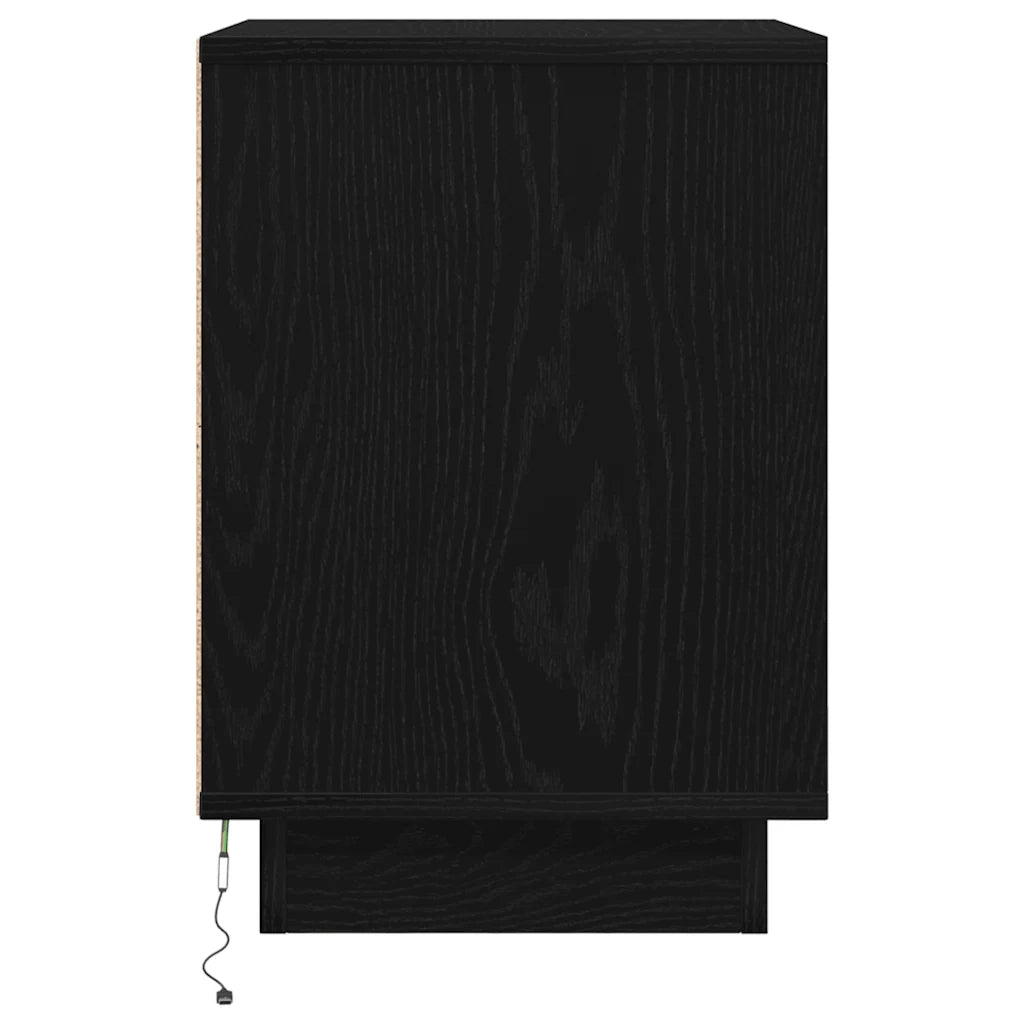 Comodino con Luci LED Nero 38x34x50 cm 861285