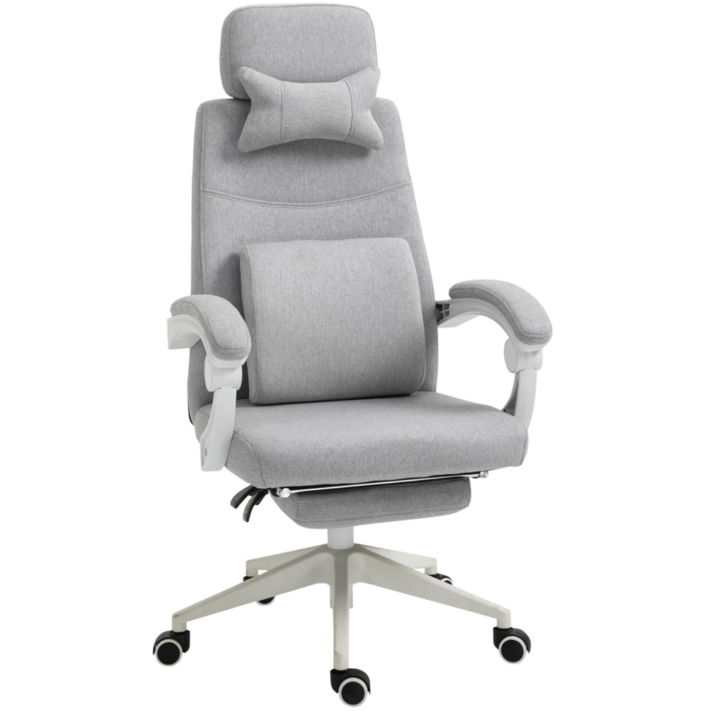Sedia da ufficio, sedia da gaming, sedia con rotelle, ergonomica, poliestere, schiuma, pannello multistrato, 62 x 68 x 117-127 cm