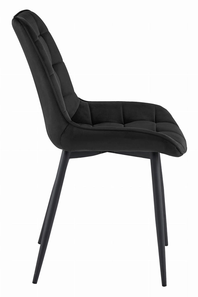 Sedia VALORA BERA - Design moderno in velluto nero x2