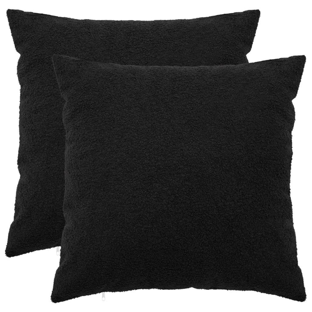 Federa 2 pcs HEERLEN Nero 80 x 80 cm Bouclé 913613