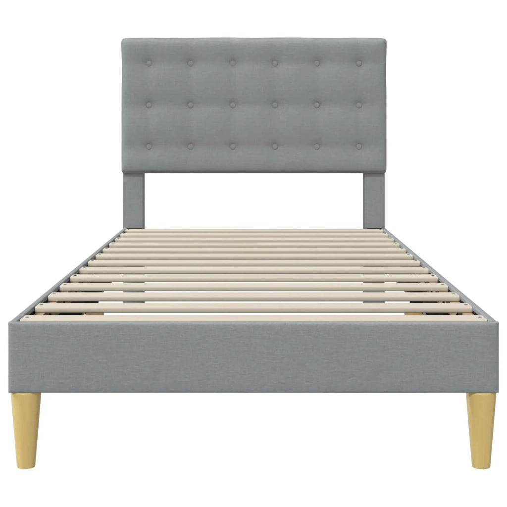 Letto singolo | Letto per adulti | Struttura del letto Grigio Chiaro 90 x 190 cm Tessuto