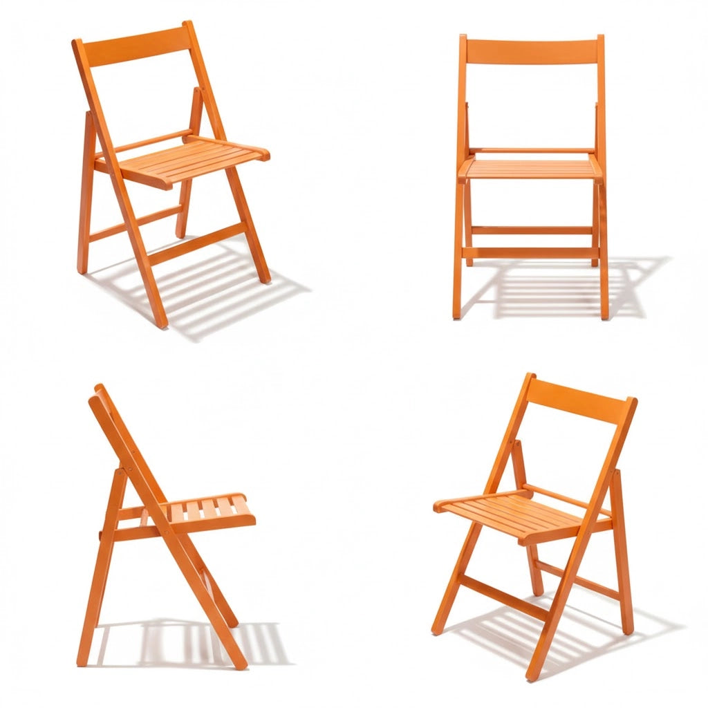 SEDIA PIEGHEVOLE in legno LIBERTY ARANCIO 4 pezzi