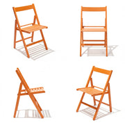 SEDIA PIEGHEVOLE in legno LIBERTY ARANCIO 4 pezzi