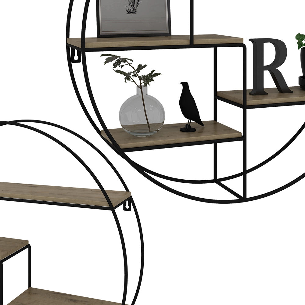 Vicco Libreria da parete Rovere 55 x 55 cm Rotondo
