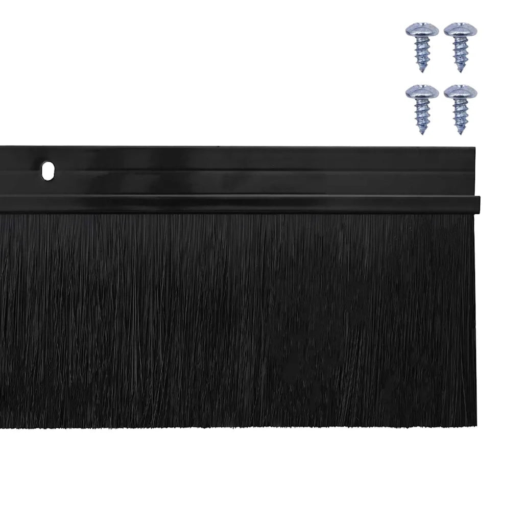 Spazzole per porte a vite 6 pz Nero 100 cm Lega di alluminio CFW4509672