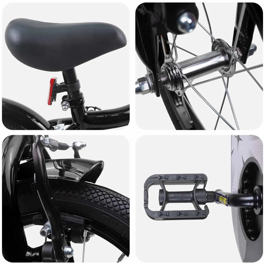 Bicicletta per Bambini 12 Pollici per bambini di 2-4 anni Nero 42009377