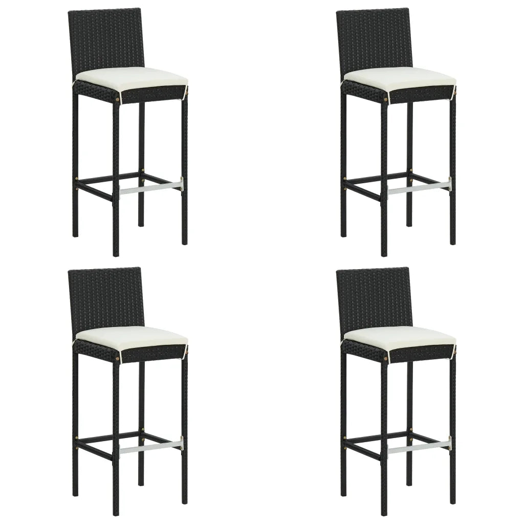 Set da Bar da Giardino 5 pz con Cuscini Nero 3067944