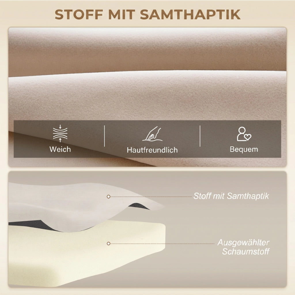 Divano letto 2 posti in velluto ¨C Minimal ¨C Naturale Beige Nero