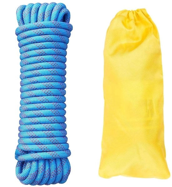 Cavo di corda statico in nylon 10 mm - 20 m - per arrampicata e alpinismo - resistente e impermeabile - leggero e riflettente - resistenza massima 20 kN - corda di arrampicata