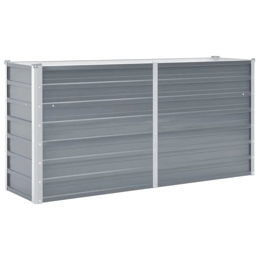 Fioriere | Cassetta per fiori | Letto Rialzato Giardino in Acciaio Zincato 160x40x77 cm Grigio