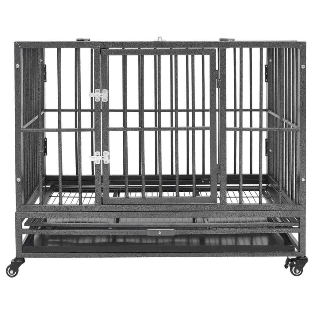 Gabbia per Cani con Ruote in Acciaio 92x62x76 cm CFW6231518