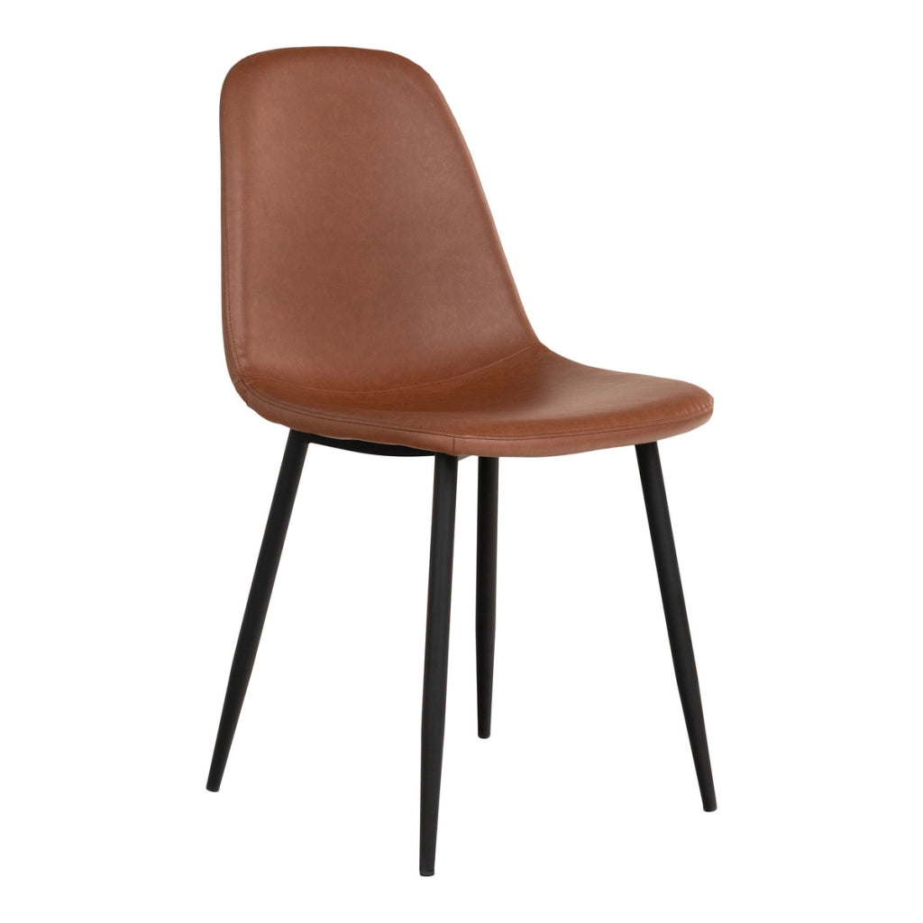 Set di 2 Sedie Stockholm, Marrone, Similpelle, 54x44x88 cm
