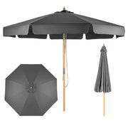 Ombrellone 300cm con altezza e angolo regolabili sistema a carrucola e corda, Ombrellone da giardino Grigio-Ombrelloni