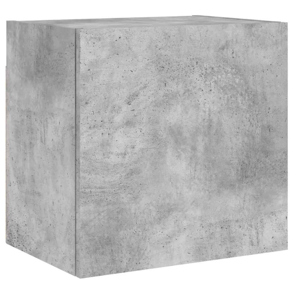 Mobili TV a Muro con LED 4pz | Armadietto TV | Mobile Porta TV Grigio Cemento Legno Multistrato