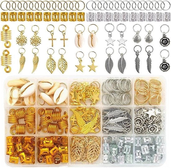 Accessori per capelli - set di clip - oro/argento - 220 pezzi