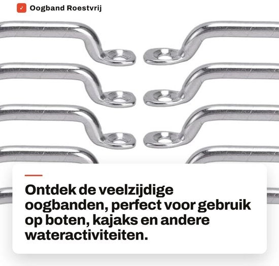 Oogband in acciaio inossidabile da 10 pezzi - Duraturo - Sostegno per Barche/Kayak - Facile da Installare - Utilizzo affidabile - Attacco di fissaggio