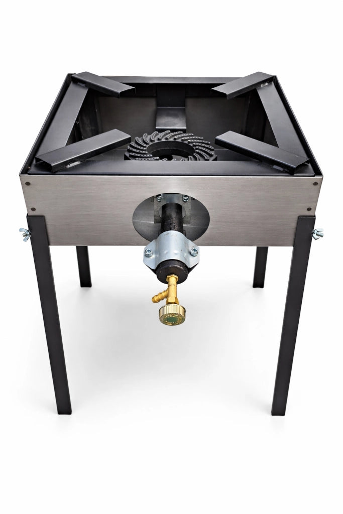 Supporto in Ferro per Fornellone a Gas, 41x41x63,5 cm H, Struttura con Gambe in Ferro CON fornellone