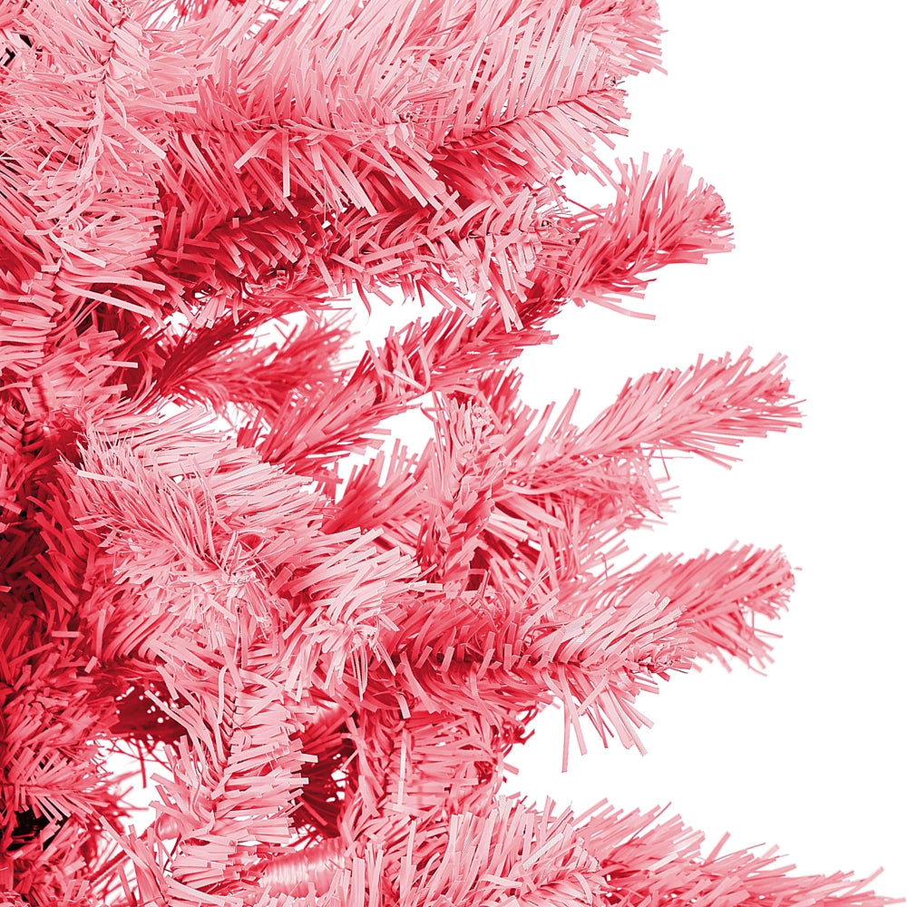 Albero di Natale artificiale Base in metallo PVC tradizionale 120 cm rosa