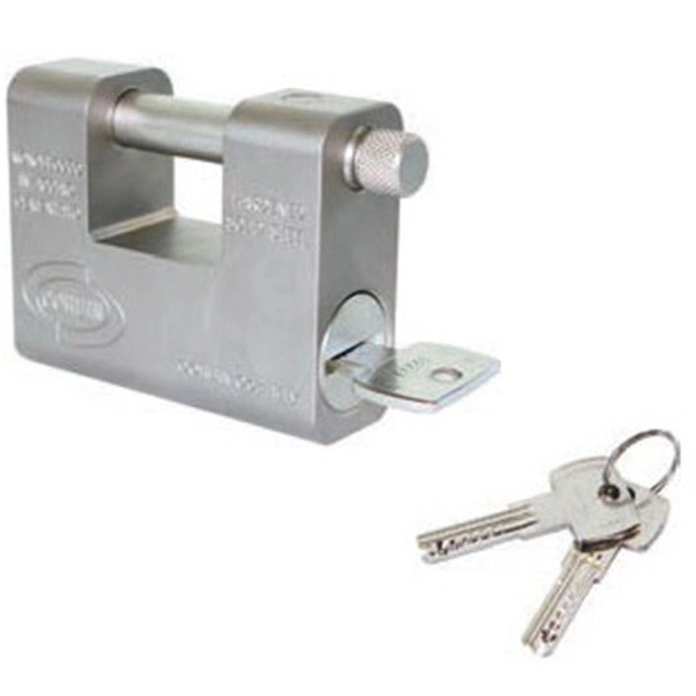 Trade Shop - Lucchetto Catenaccio Monoblocco In Acciaio Cementato Grizzly Corbin Antitrapano -