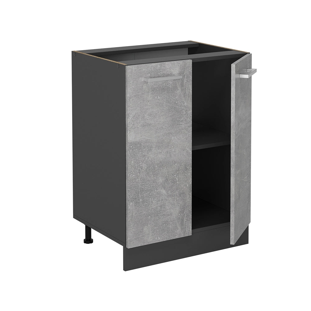 Vicco Mobiletto base cucina Calcestruzzo 60 cm , PL Rovere