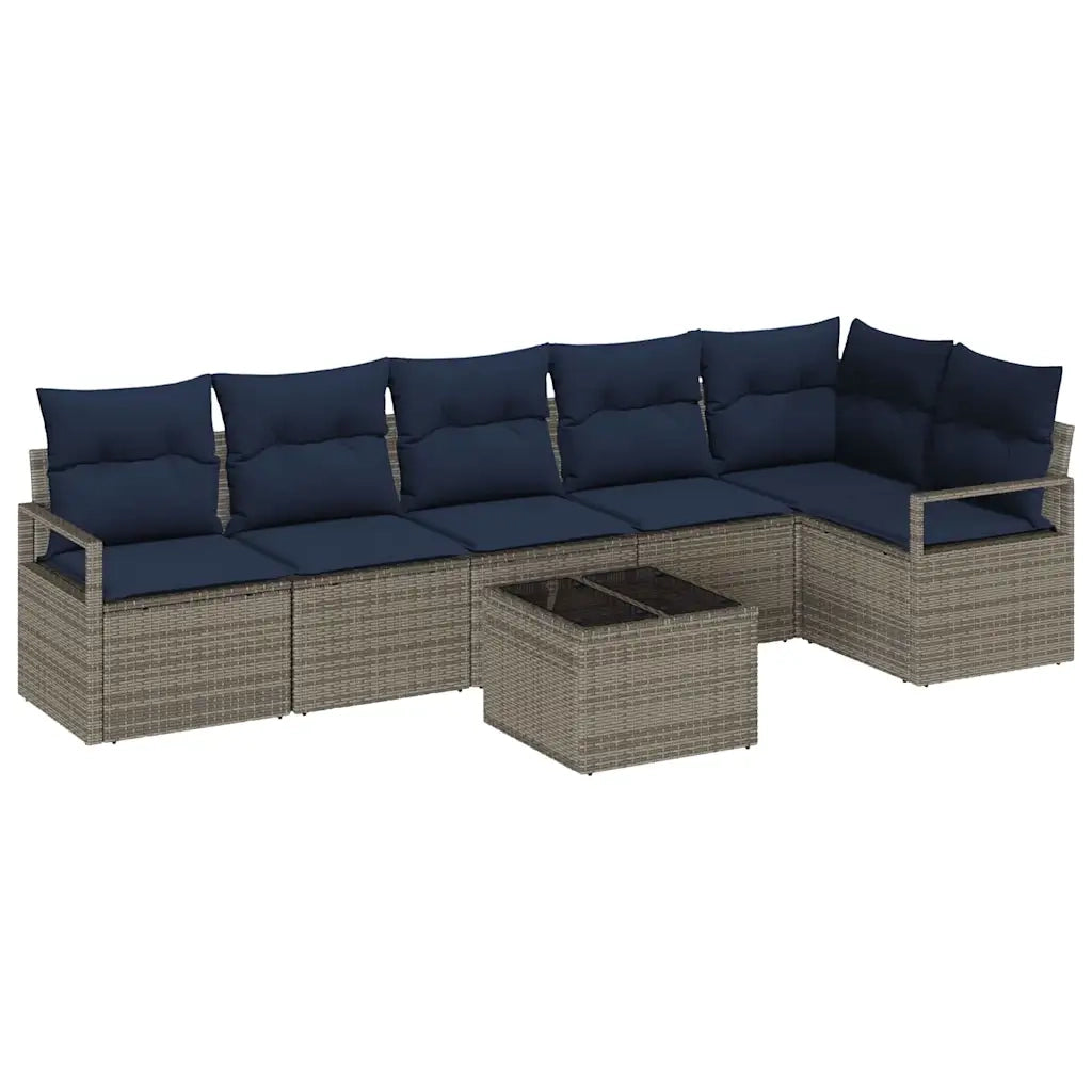 Set di divani 7 pcs Grigio polyrattan 3346415