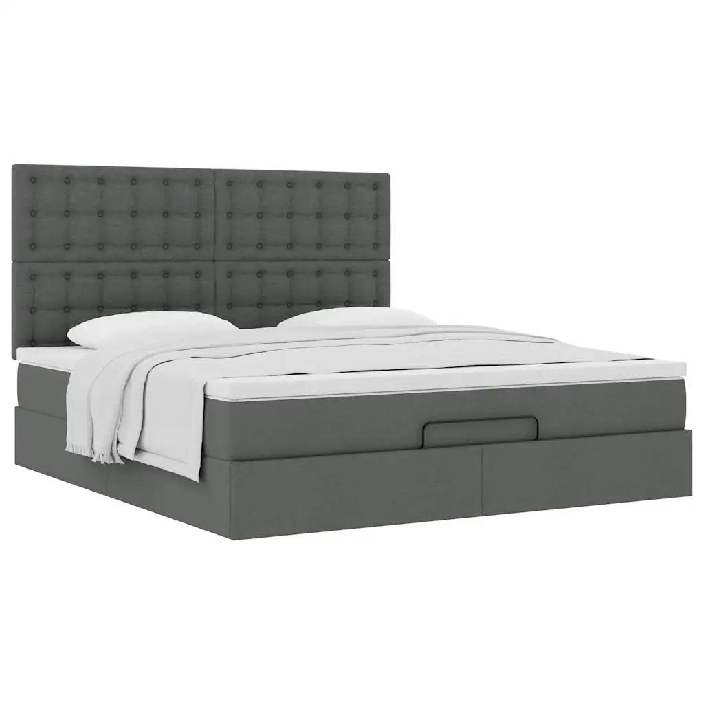 Struttura Letto Pouf con Materasso 160x200 cm in Tessuto 3313335
