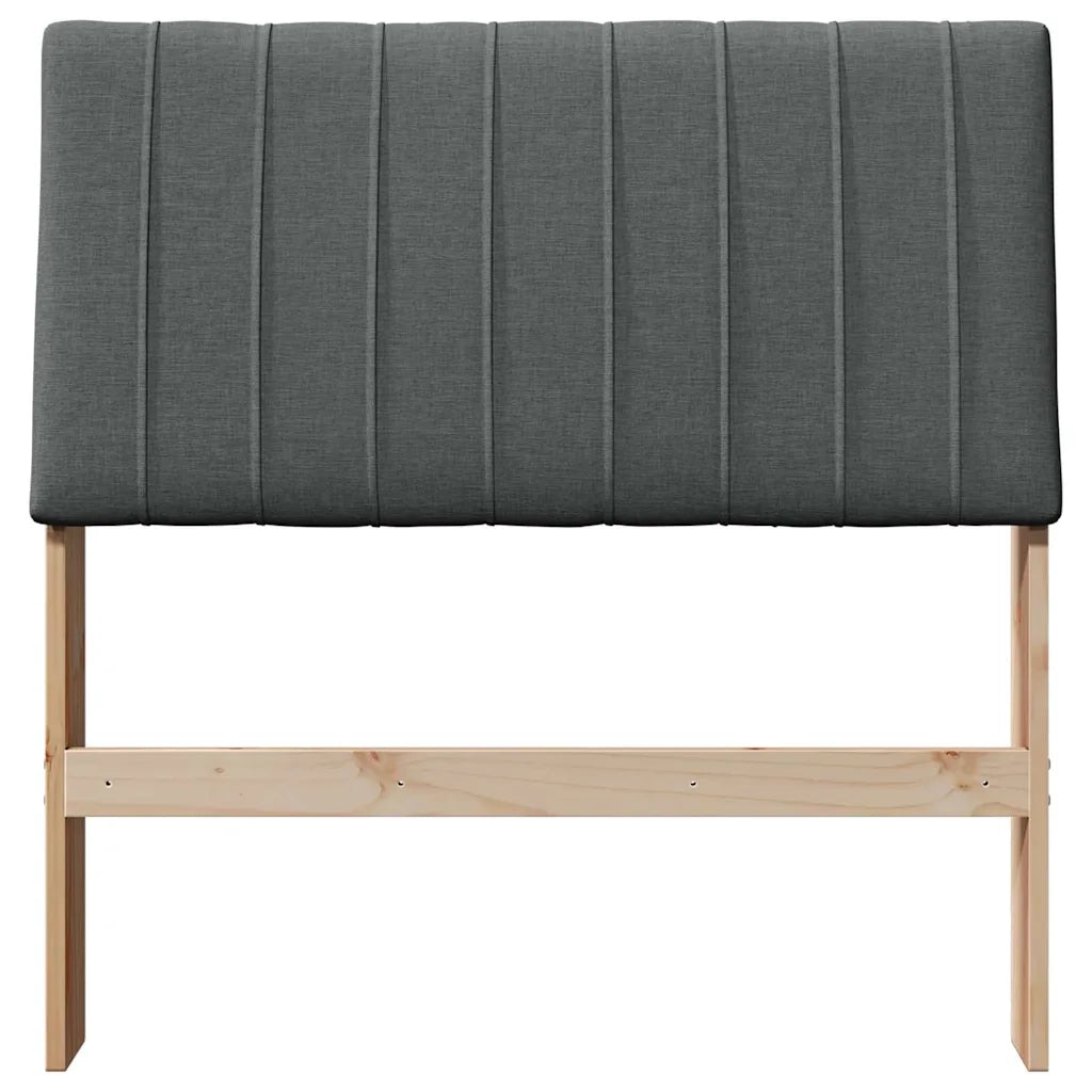 Testiera | Testata imbottita Grigio scuro 90 cm Pino massello