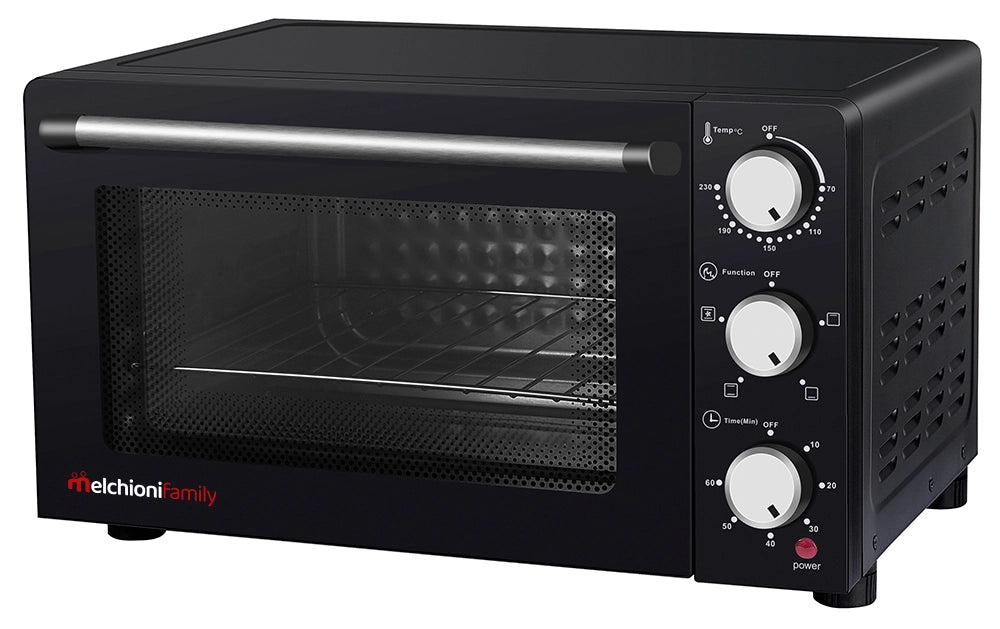 Melchioni Family Forno Elettrico Ventilato ENJOY 24 Capacità 24 litri 1200W Multicottura con Timer 60 Minuti Termostato Regolabile fino a 230° C