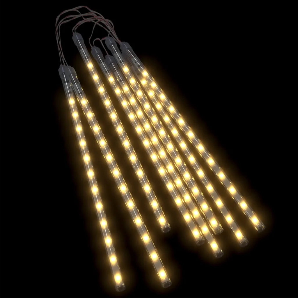 Luci Meteoriche 8 pz 30cm Bianco Caldo 192 LED Interni Esterni 328544