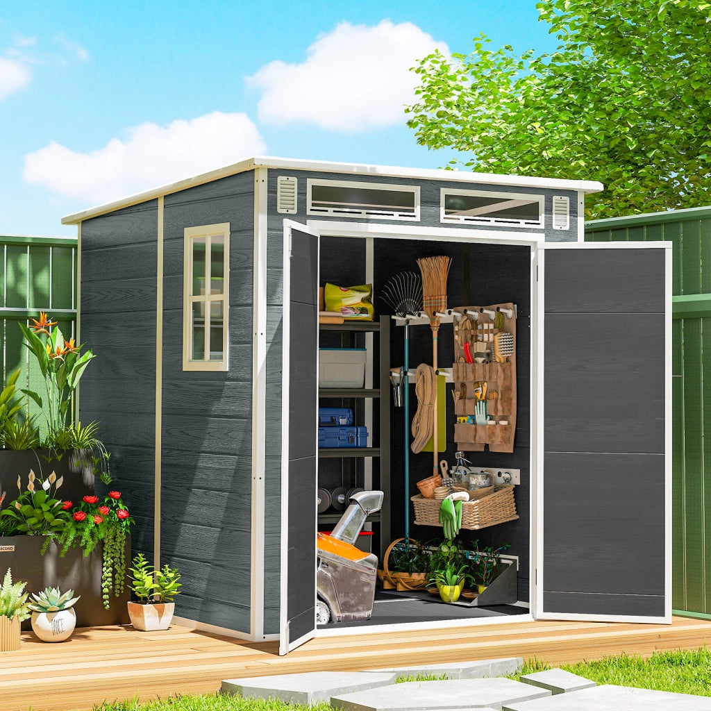 Casetta da Giardino in Resina ¨C Xylo ¨C Grigio 3,3 m2 con Plancher