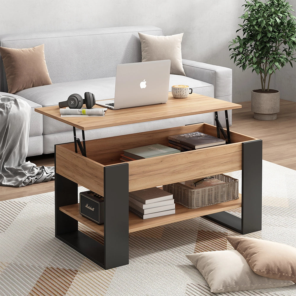 Vicco Tavolino Rovere/antracite 92 x 51 cm con funzione di sollevamento
