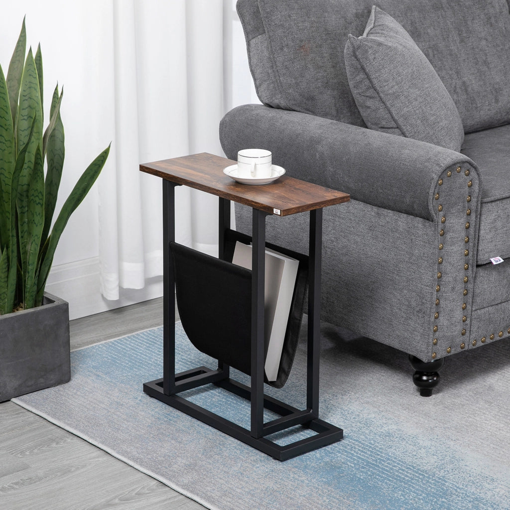 Tavolino da notte design moderno ¨C Minimal ¨C nero scuro, acciaio, 49x19x55 cm