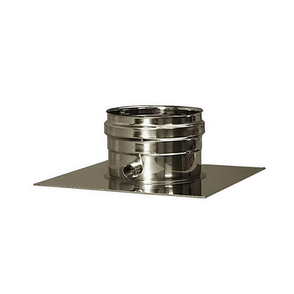 Piastra con drenaggio chiusa canna fumaria DN 300 tubo acciaio inox 316