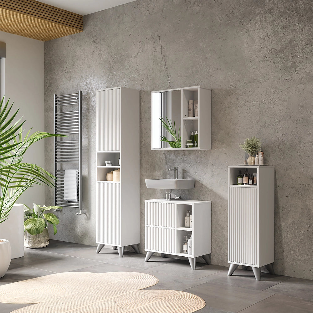 Vicco Set di mobili da bagno Bianco Set di 4 pezzi