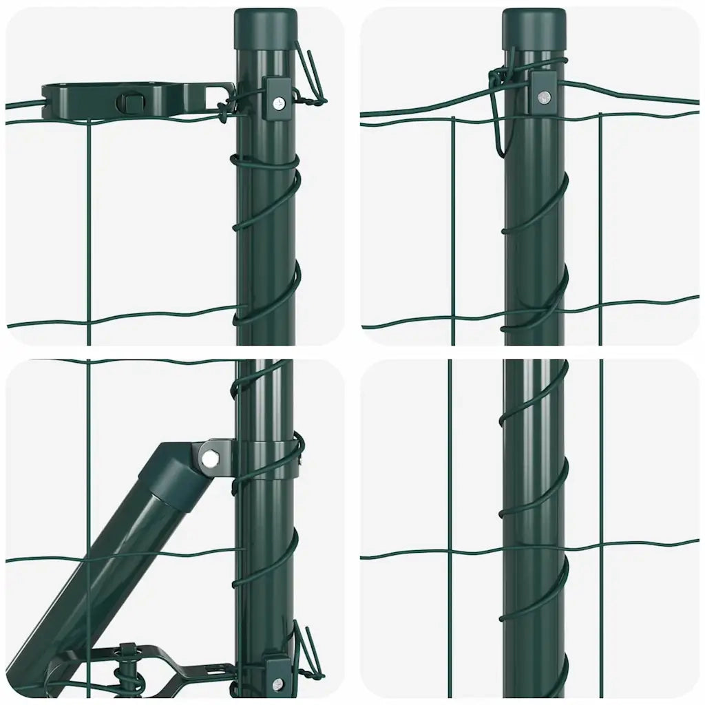 Recinzione da Giardino | Recinzione con Posto Verde 1 x 25 m Acciaio e PVC