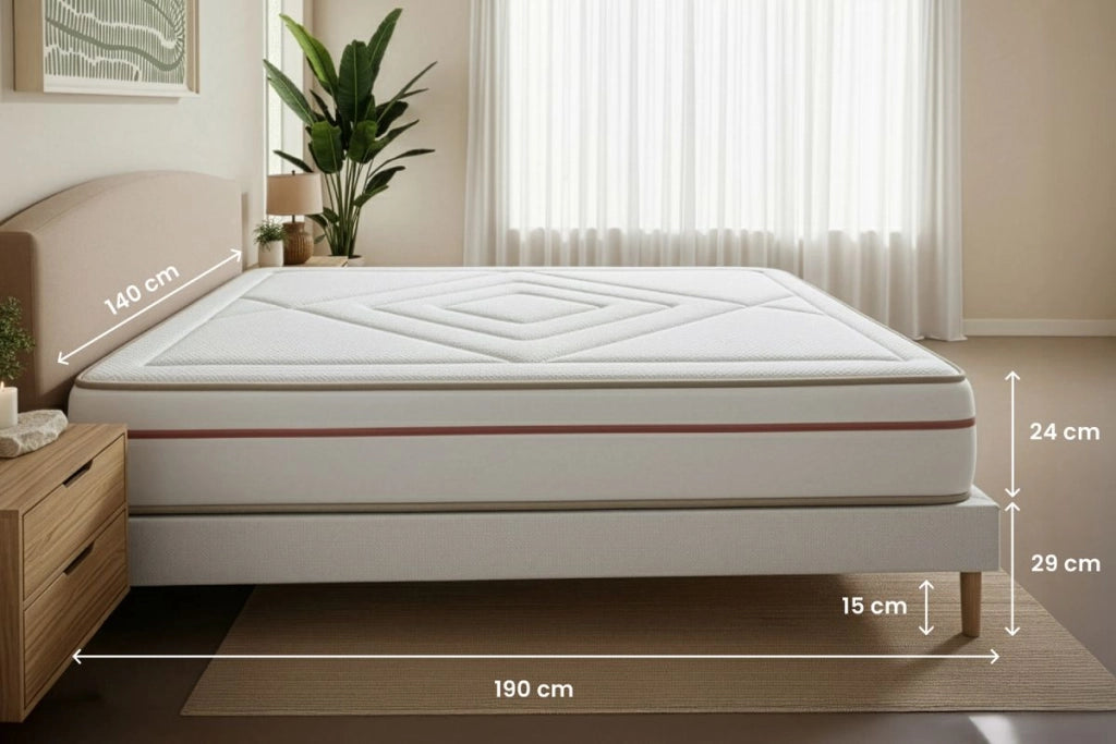 140x190 cm Set materasso e base - Le Paisible