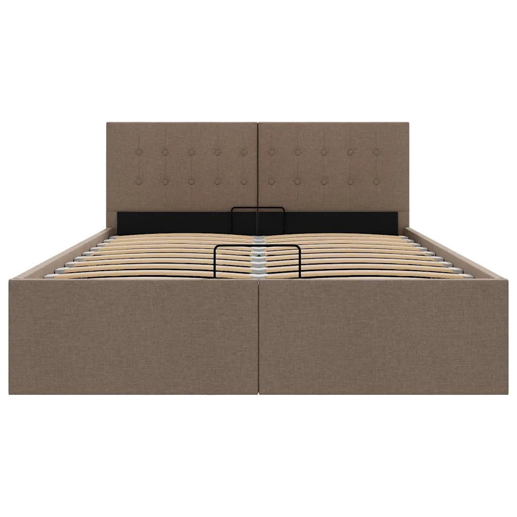 Letto matrimoniale | Letto per adulti | Giroletto con Contenitore Grigio Talpa in Tessuto 120x200 cm
