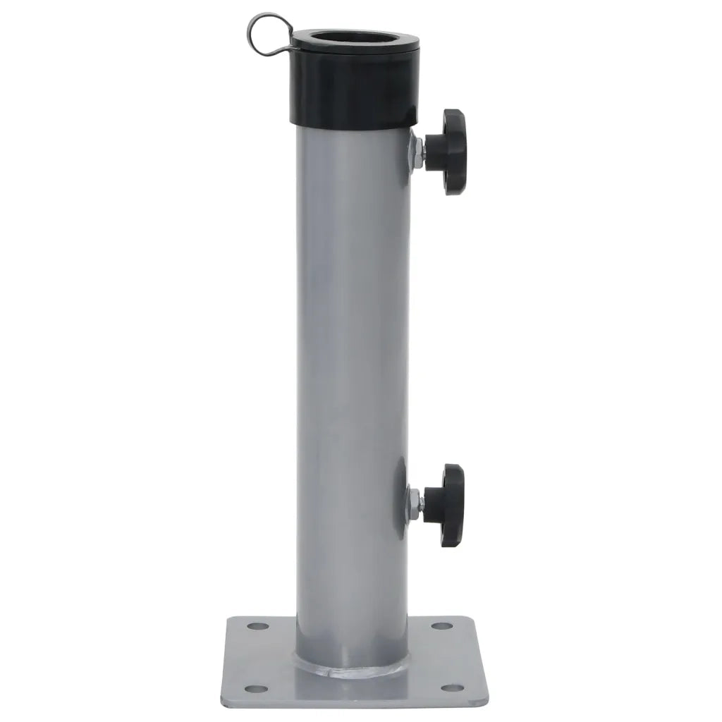 Base per Ombrellone per Palo-Supporto per ombrellone da ?38/48 mm Argento in Acciaio
