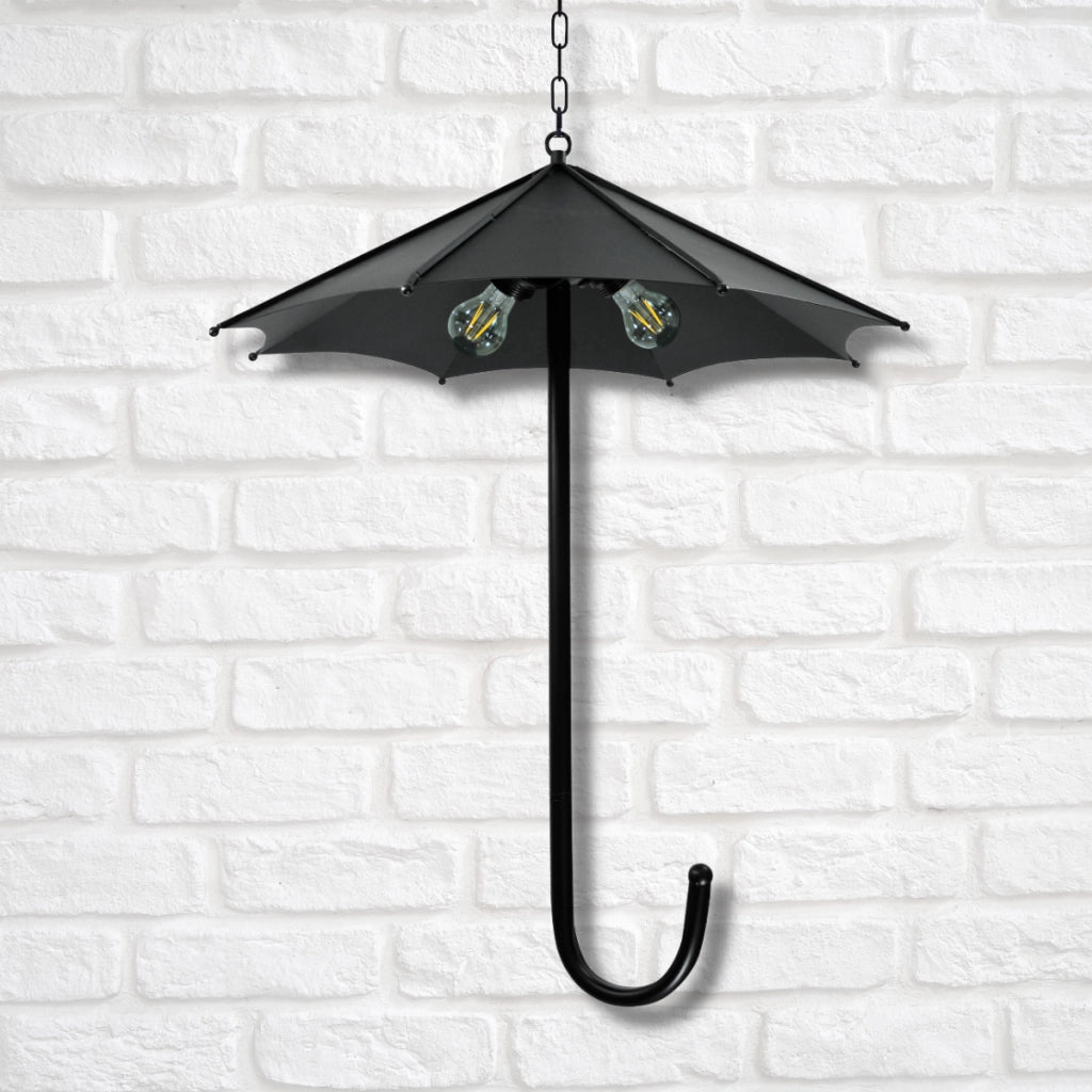 Lampadario Polux Parasol 3 luci E27 nero metallo Ø56