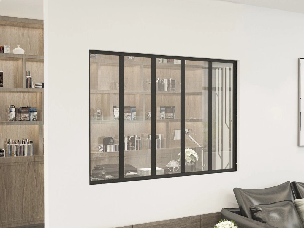 Tettoia in alluminio per officina "Panorama" - 150 x 105 cm - Nero