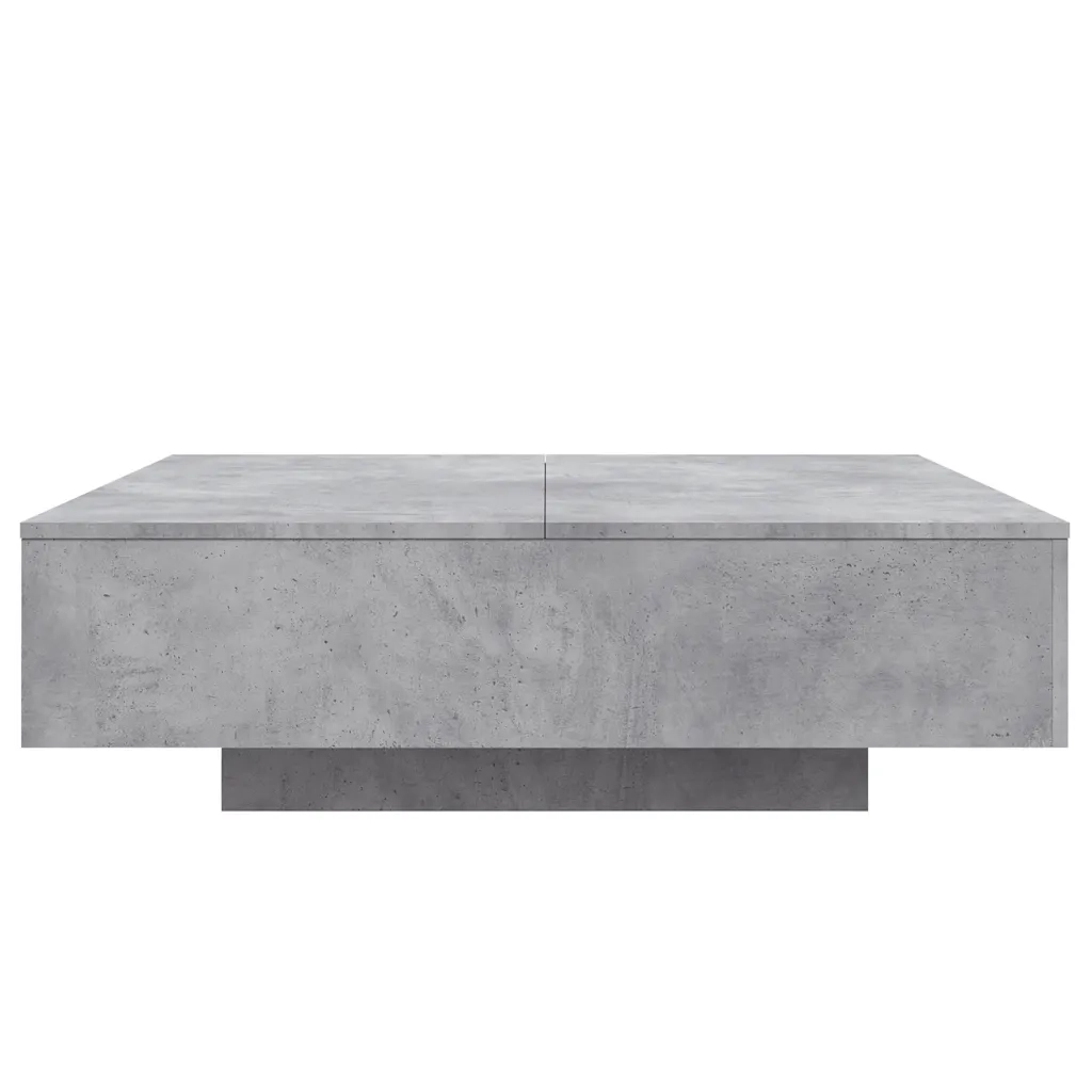 Tavolino Salotto-Tavolino da soggiorno-Tavolo Grigio Cemento 100x100x31 cm Legno Multistrato