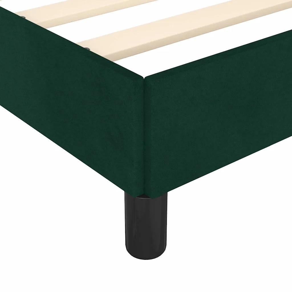 Letto singolo | Letto per adulti | Giroletto senza Materasso Verde Scuro 100x200 cm in Velluto