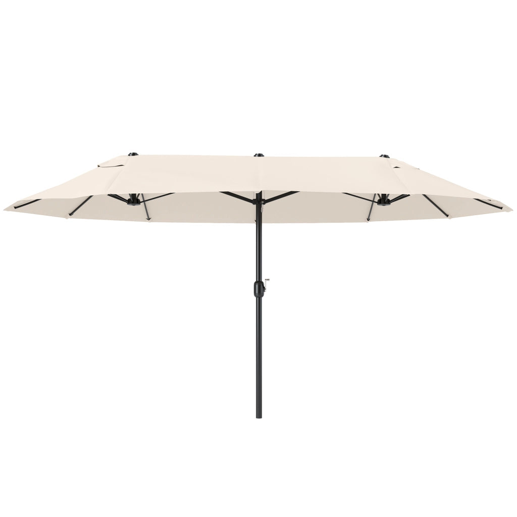 Ombrellone da Giardino Doppio 12 Stecche ¨C zephmum ¨C Beige 4.6x2.7 m