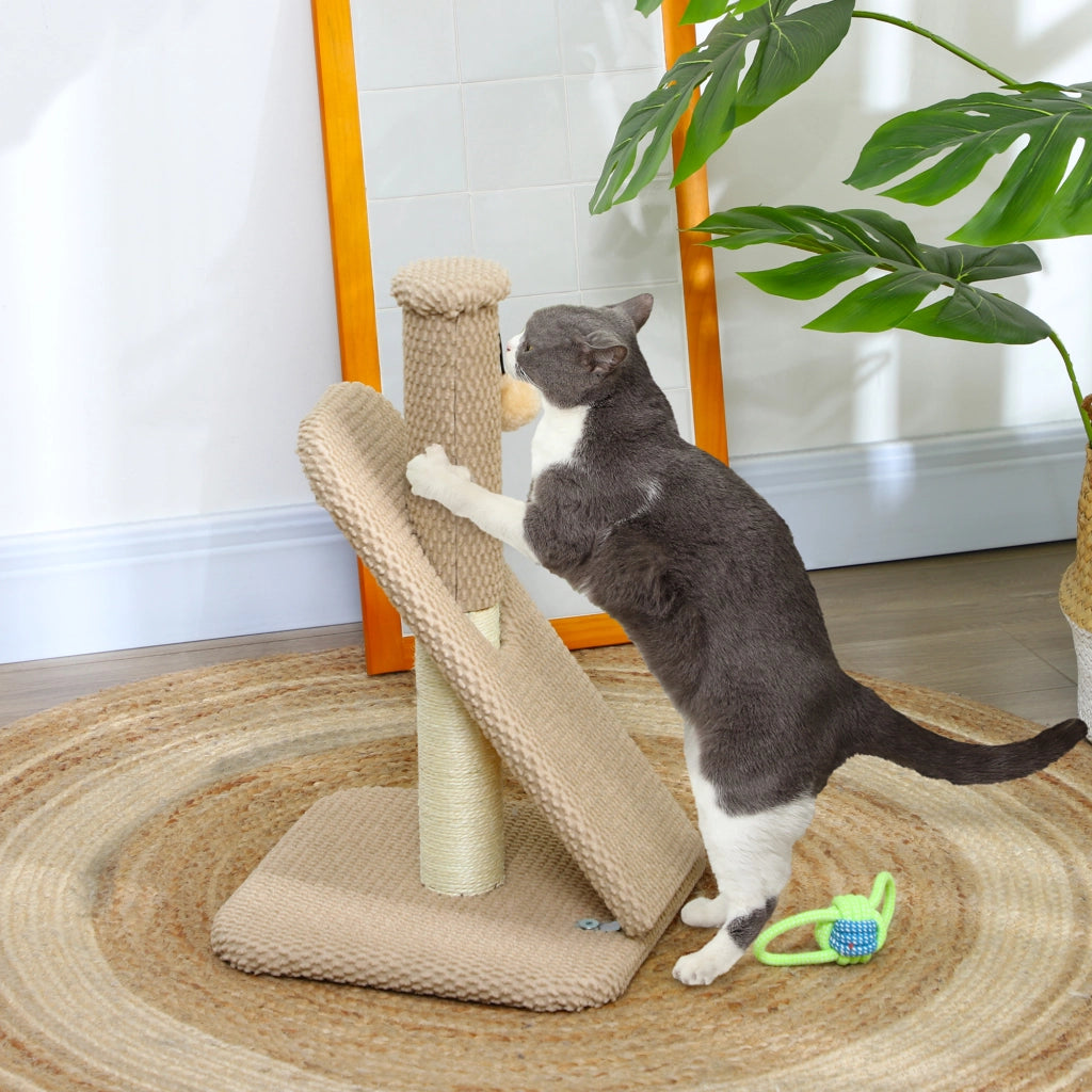 Tiragraffi per Gatti con Cuscino e Gioco ¨C Zephmum ¨C Beige 54 cm