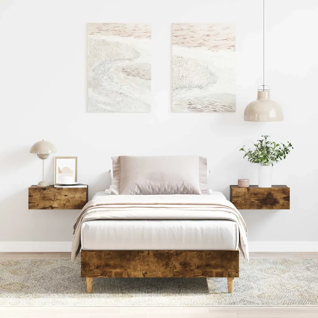 Giroletto senza Materasso-Struttura Letto Rovere Fumo 100x200 cm in Truciolato 862842