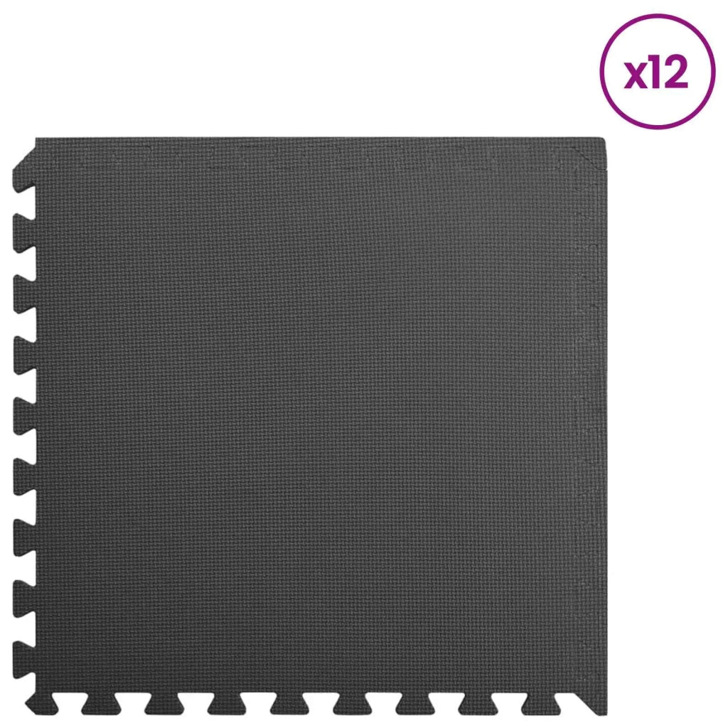 Tappetino per piscina 12 pcs Nero 4,32 ㎡ Schiuma EVA 3433272