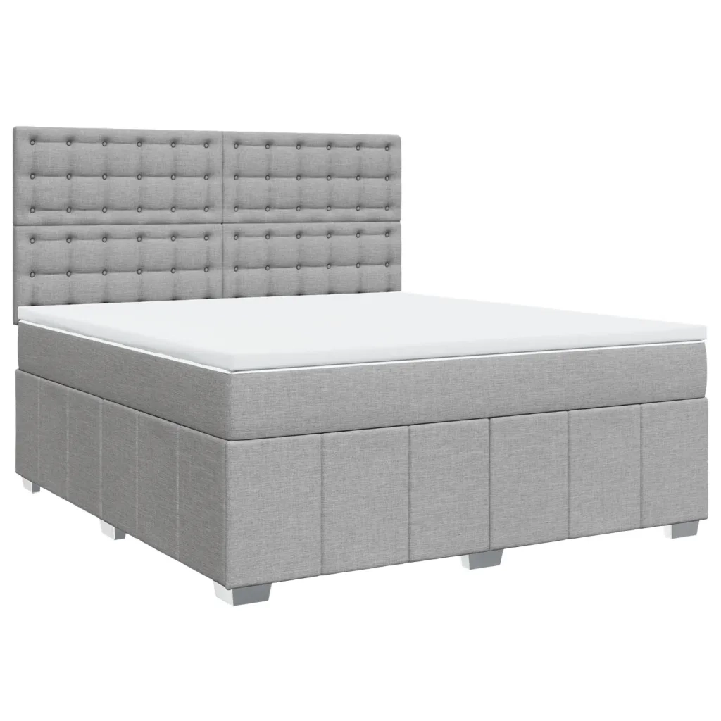 Giroletto a Molle con Materasso Grigio Chiaro180x200 cm Tessuto 3294061