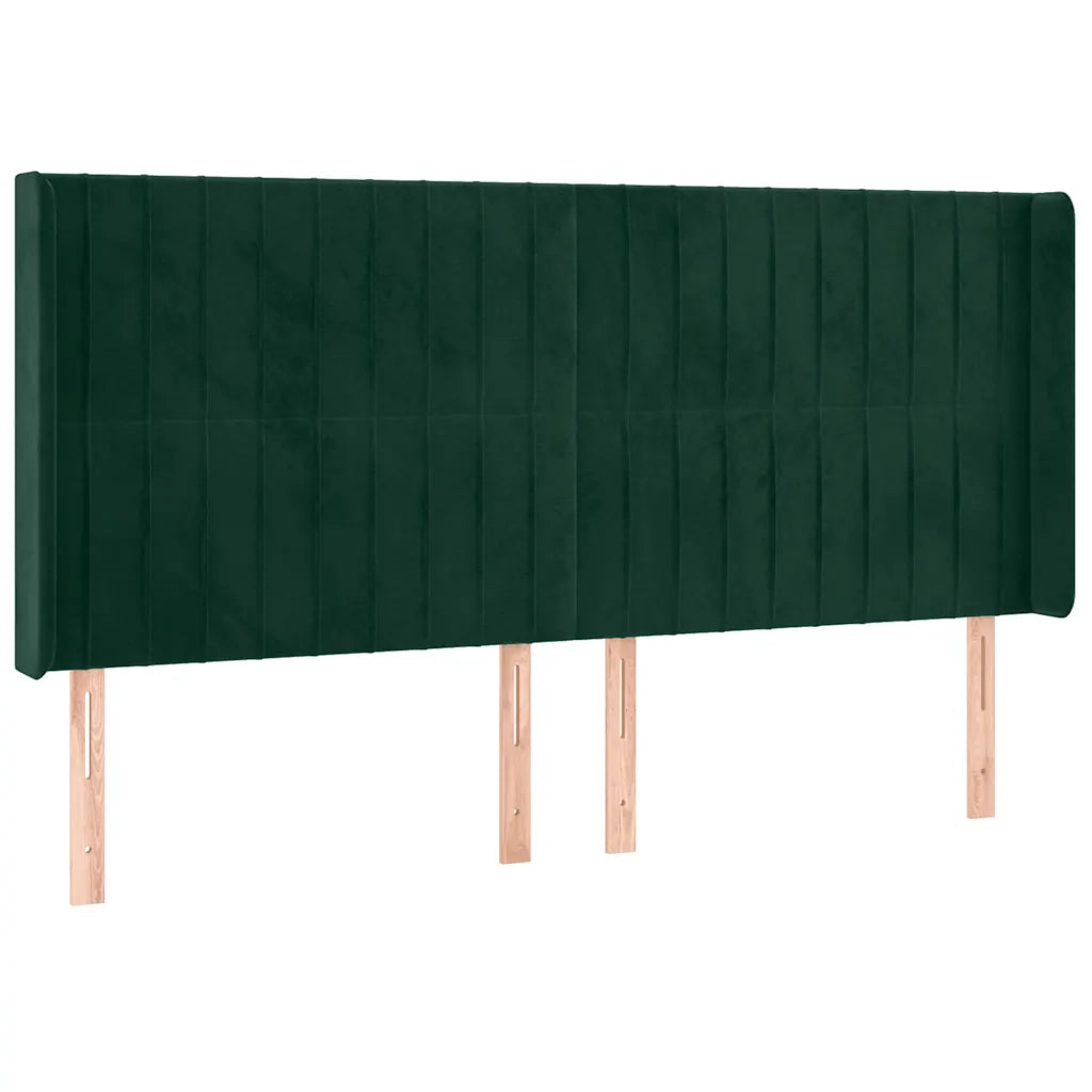 Testiera | Testata a LED Verde Scuro 203x16x118/128 cm in Velluto
